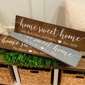 Personalized Home Sweet Home Wood Sign: Established Date. Housewarming gift.