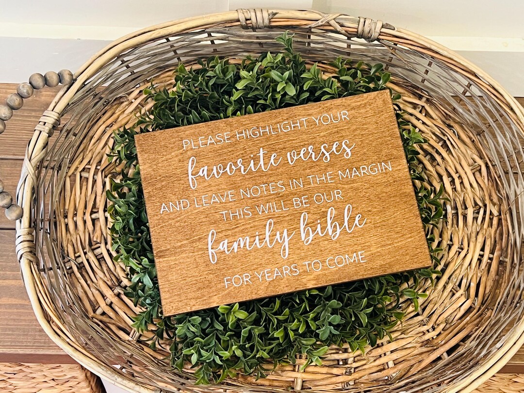 Versues Sign Wedding Bible Table Sign, Please Highlight Your Favorite Verses Sign ...