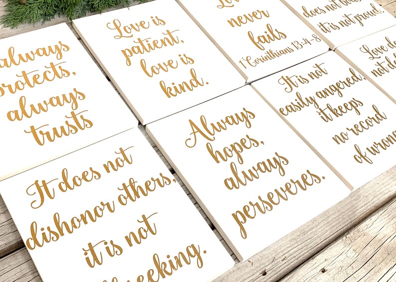 Wedding aisle decor. Love Is Patient Love is Kind. Wedding Etsy