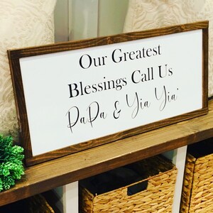 Our Greatest Blessings Call Us. Personalized Grandparents Sign. Farmhouse Style. Custom Grandkids Names. Grandparent Gift. Grandparents gift