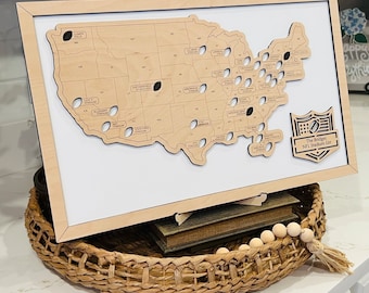 Personalized NFL Stadium Tracker Map | Football Fan Gift | Stadium Map  | Sports Room Decor | Football Stadium Tracker Map
