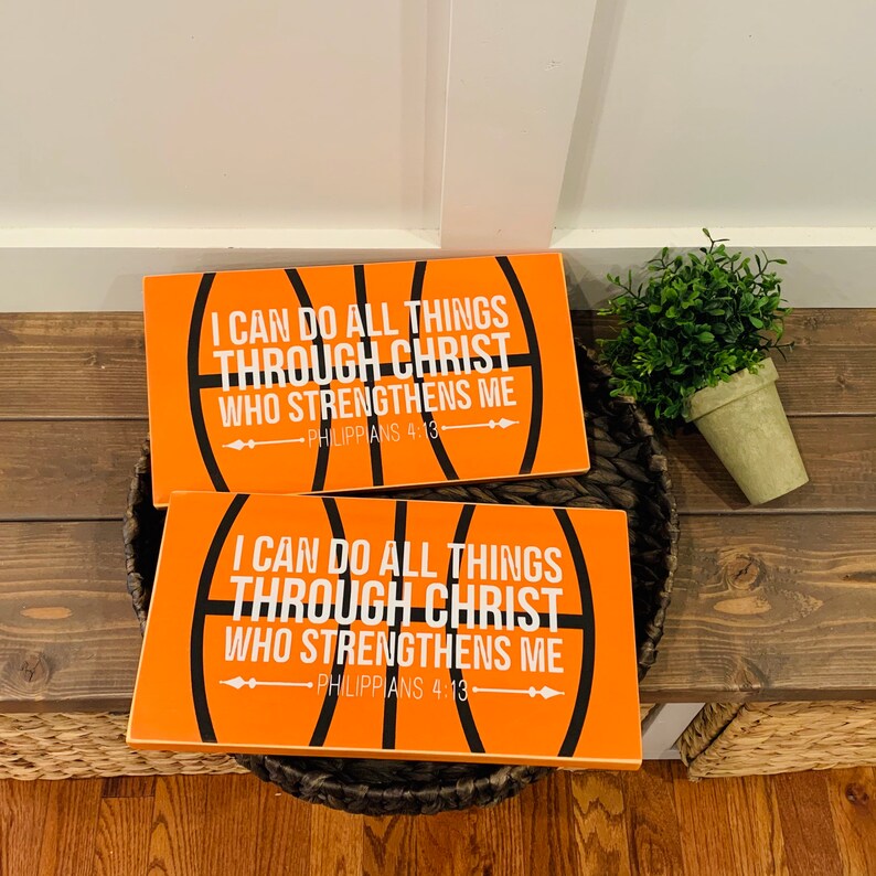 Basketball Sign. Basketball Gift. I Can Do All Things Through Etsy