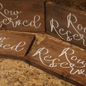 Row Reserved wedding sign. Reserved sign. Wedding prop. Wedding sign. Wood sign. Reserved wood sign. Wedding decor. image 7