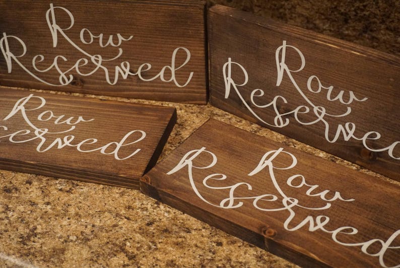 Row Reserved wedding sign. Reserved sign. Wedding prop. Wedding sign. Wood sign. Reserved wood sign. Wedding decor. image 7