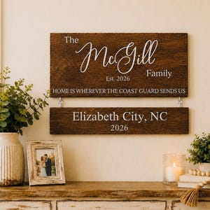 Personalized Military Duty Station Sign – Custom Family Deployment Board – Army PCS Gift – Home Is Wherever the Army Sends Us – Moving Sign