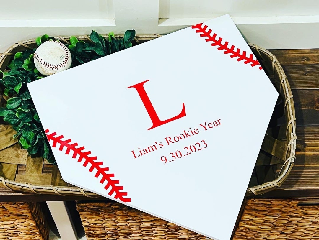 Rookie Year Personalized Home Plate | Baseball First Birthday Sign ...