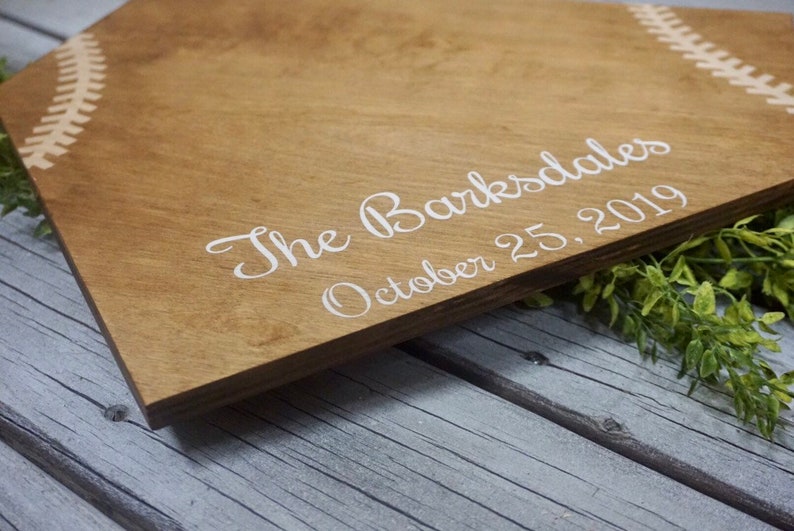 Baseball guest book. Home plate guestbook. Baseball wedding. Etsy