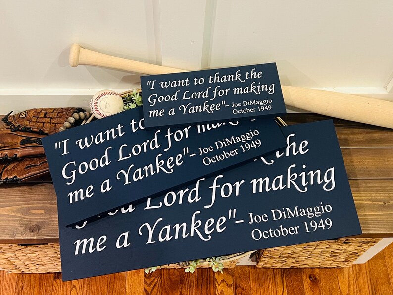 Yankees Baseball Sign: Navy & White Man Cave Decor - Etsy