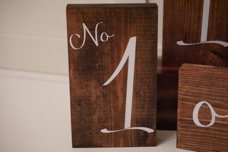 Table top numbers rustic wedding signs rustic table numbers etsy