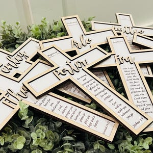 Personalized Engraved Baptism Cross. Handcrafted Wooden Cross for Baby Dedication. Baptism cross. Dedication gift. Christening gift. image 6