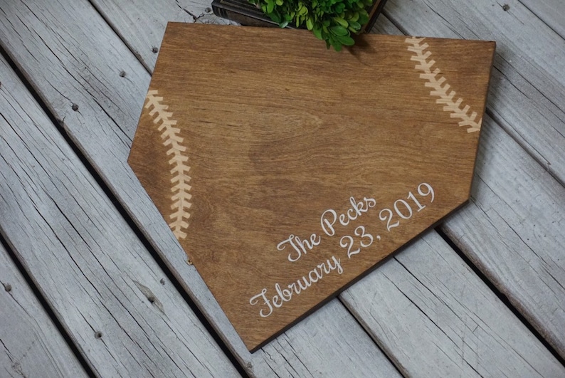 Baseball guest book. Home plate guestbook. Baseball wedding. Etsy