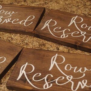 Row Reserved wedding sign. Reserved sign. Wedding prop. Wedding sign. Wood sign. Reserved wood sign. Wedding decor. image 8