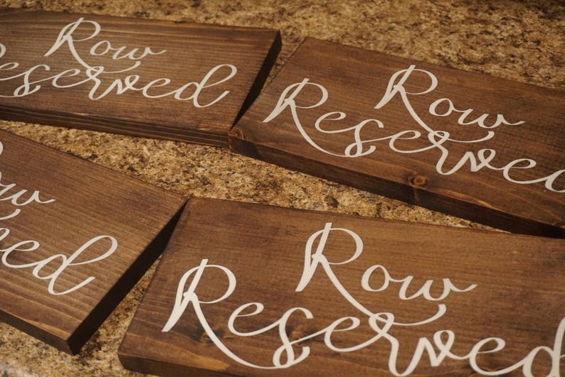 Row Reserved wedding sign. Reserved sign. Wedding prop. Wedding sign. Wood sign. Reserved wood sign. Wedding decor. image 8