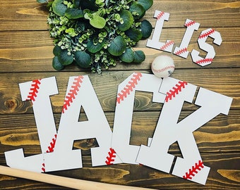 Baseball nursery. Large Baseball letters. Baseball name. Personalized name. Wood sign. Wood letters. Boys nursery. Christmas gift. Baby gift