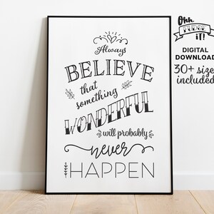 Will Probably Never Happen Cynical Printable Poster, Sarcastic Wall Art Decor