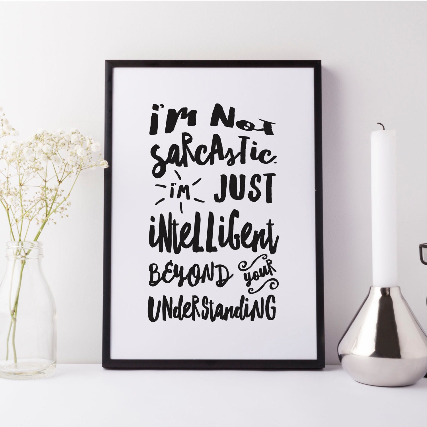 Sarcastic Art Funny Wall Art Prints Ironic Poster Sarcasm Etsy