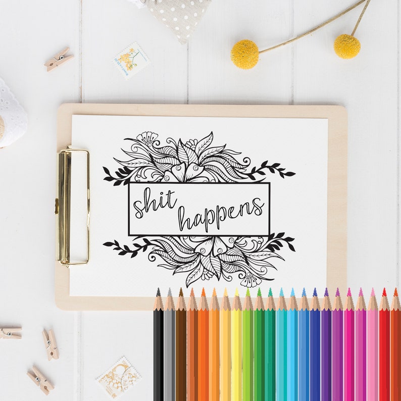 Download Sweary Colouring Book Page Swear Word Colouring Funny Stress | Etsy