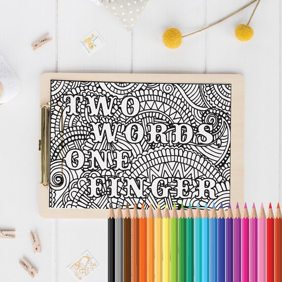 Sweary Colouring Book Page Swear Word Colouring Funny Stress | Etsy