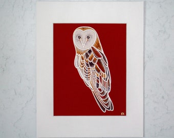 Barn Owl Original Illustration Print