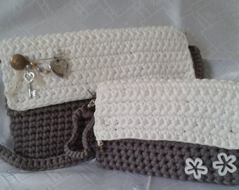 Shoulder bag and matching clutch. Handmade in crochet. Several models to choose from.