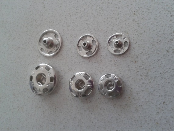 Botones a presión de 1 cm de metal - Castelltort - 6 pares por 1,50 €