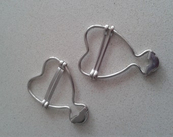 Metal clasps for suspenders, skirts, overalls (2 units). Buckles. Various models to choose from.