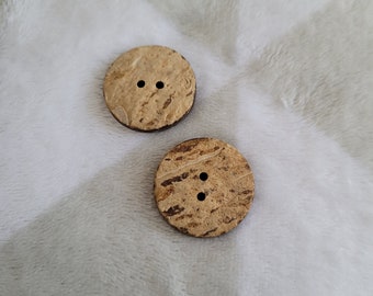 Button Ø25 mm. Natural coconut button. Lot of 2 units.