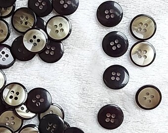 Button Ø10 mm. Round. Special for shirts. In batches. With brightness. 4 holes. 2 colors.