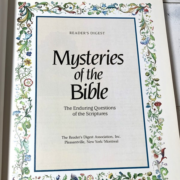 Mysteries Of The Bible Hardcover Illustrated Book By Reader's Digest/Bible Mysteries Hardcover Book/Reader's Digest Mysteries Of The Bible