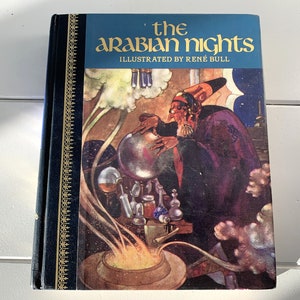 The Arabian Nights Hardcover Book Illustrated By Rene Bull/Tales Of The Arabian Nights/One Thousand And One Nights/Middle Eastern Folktales