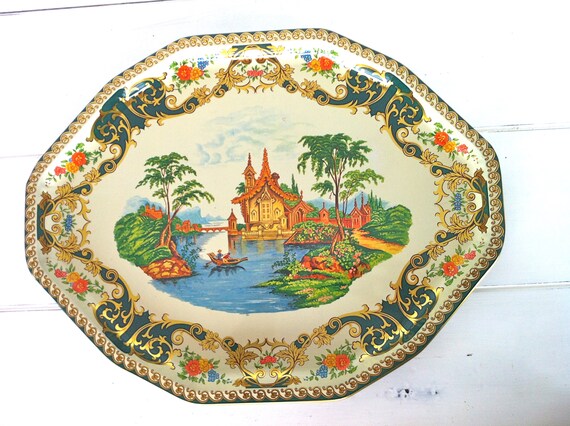 Daher Decorated Ware Metal Tray Daher Decorated Ware Tin Etsy