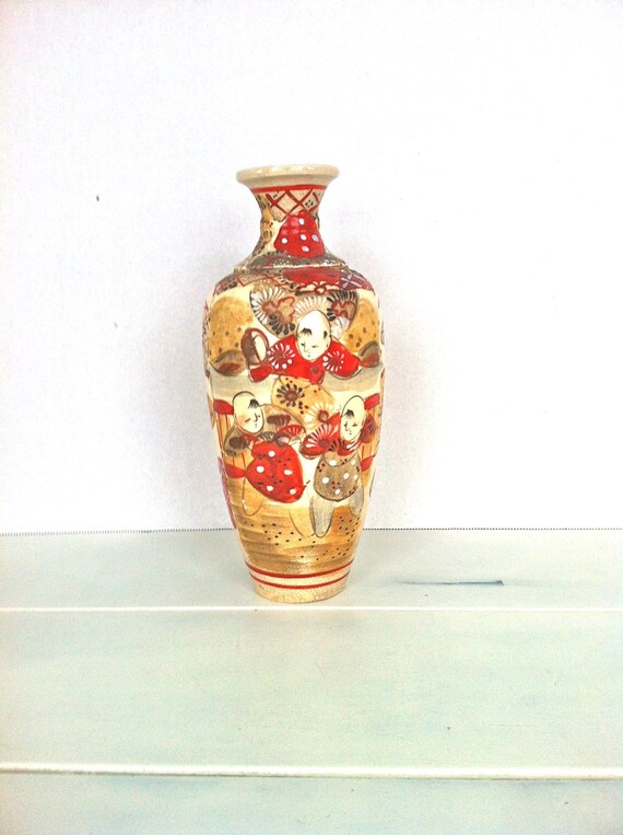 Satsuma Vase Vintage Satsuma Vase Vintage Japanese Etsy