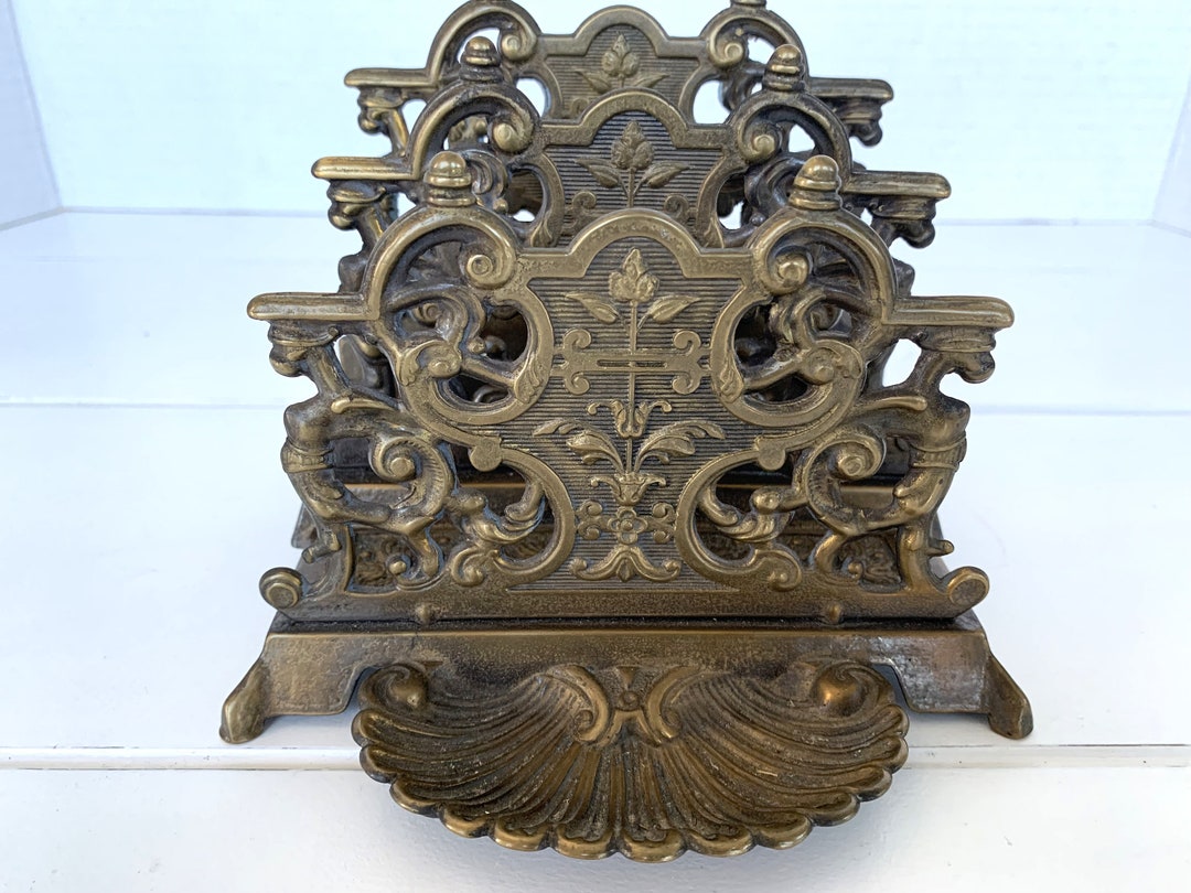 Vintage Brass Napkin Holder/vintage Brass File Holder/ornate Etsy