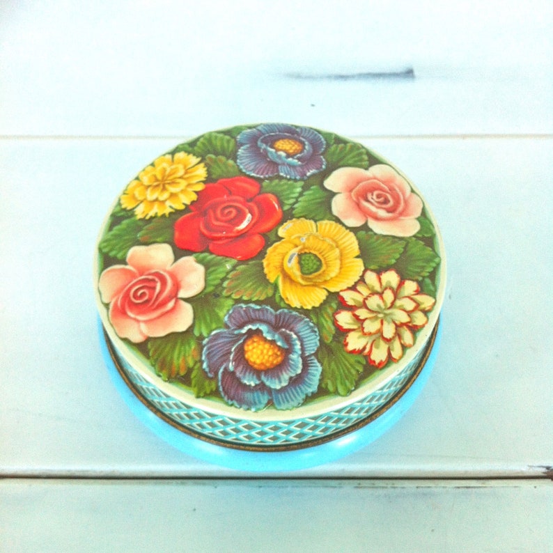 Riley/'s Toffee TinFlowered Tin ContainerVintage Flower Design TinRiley/'s Embossed Flower TinVintage Tin ContainerEnglish Tin Container