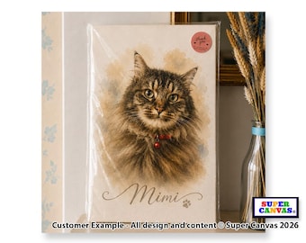 Custom Watercolour Pet Cat Personalised Cat Painting Portrait Print from Photo Memorial Artwork Framed Print Unique Handmade Pet Lover Gift