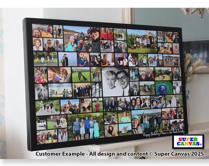 Happy Birthday Friend Mum Dad Sister Daughter Son Brother Husband Wife Custom Birthday Photo Picture Board Collage Framed Canvas Print Gift