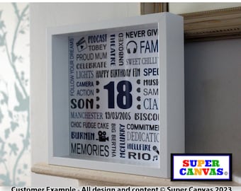 18th Birthday Handmade Best Friend Son Grandson Daughter Granddaughter Custom Personalised 18th birthday Framed Word Art Print 18 Gift