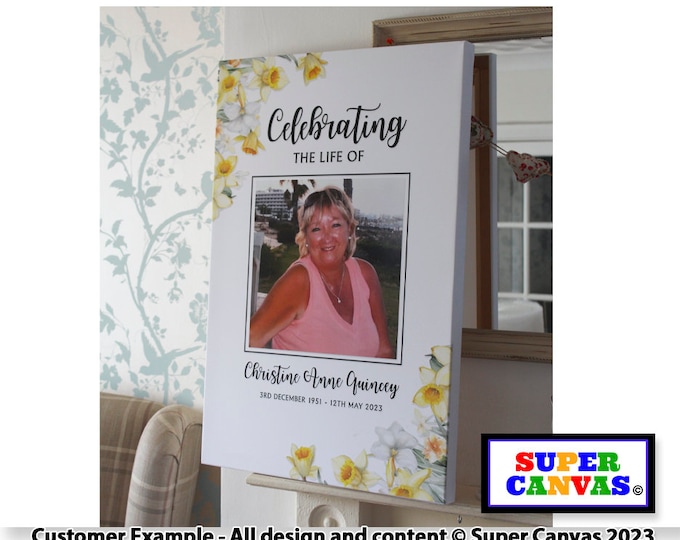 Memorial Mum Dad Wife Husband Friend Grandparent Sister Brother Celebration Funeral Picture Photo Easel Display Board Framed Canvas Print