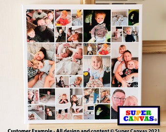 28 Photo Multi Picture Family Holiday Birthday Baby Wedding Portrait Photo Collage Display Board Wall Art Framed Canvas Photo Print Gift