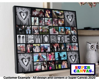 Family Memories Personalised Custom Family Picture Photo Collage Wall Art Framed Canvas Print Mum Dad Friend Husband Birthday Unique Gift