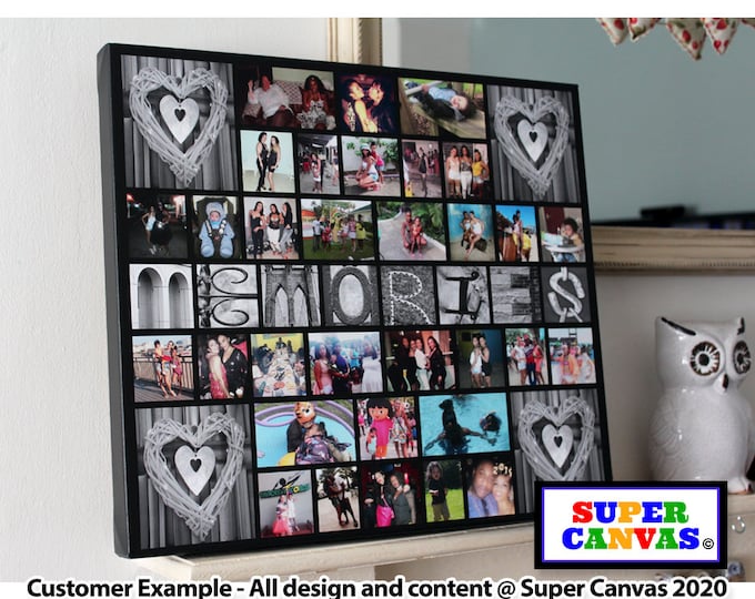 Family Memories Personalised Custom Family Picture Photo Collage Wall Art Framed Canvas Print Mum Dad Friend Husband Birthday Unique Gift