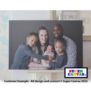 Your Photo on Canvas Custom Image Family Picture Portrait Wall Art Hanging Framed Photo Canvas Photo Print Wedding Christmas Birthday Gift