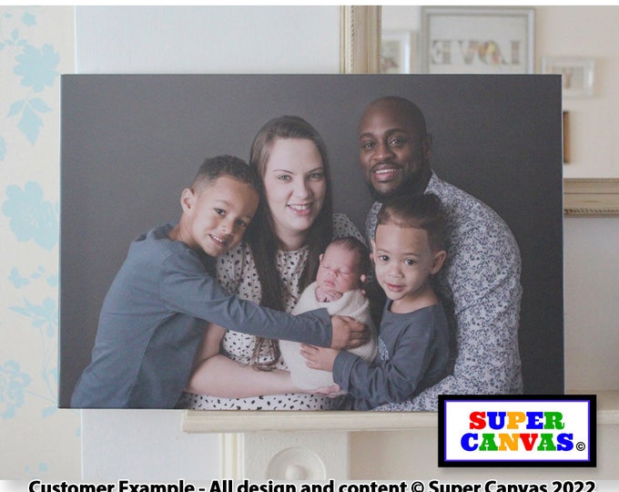 Your Photo on Canvas Custom Image Baby Family Friend Picture Portrait Wall Art Hanging Framed Photo Canvas Photo Print Wedding Birthday Gift