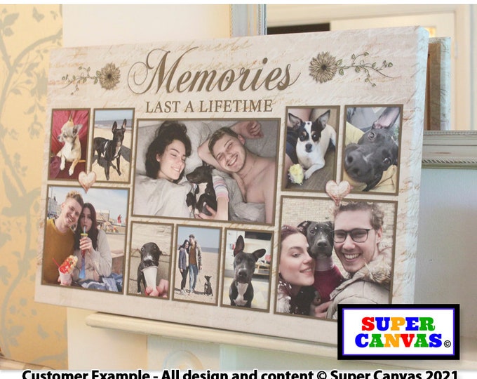 Family Memories Handmade Custom 10 Photo Picture Collage Family Wall Art Framed Canvas Print Mum Dad Parent Grandparent Friend Birthday Gift