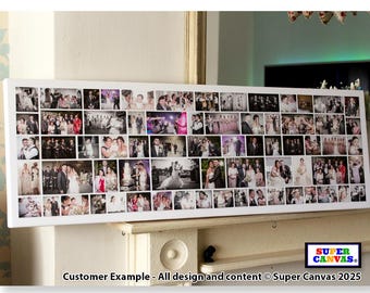 Wedding Day Personalised Picture Photo Collage Family Wall Art Display Board Framed Canvas Photo Print Couple Husband Wife Anniversary Gift