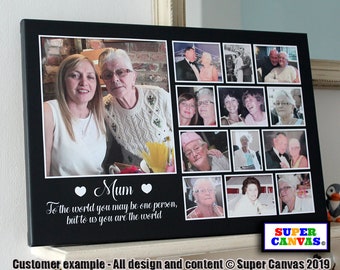 Handmade Mum Personalised Custom Framed Mum Mummy Picture Photo Collage Wall Art Canvas Photo Print Mothers Day Birthday Card Gift Present