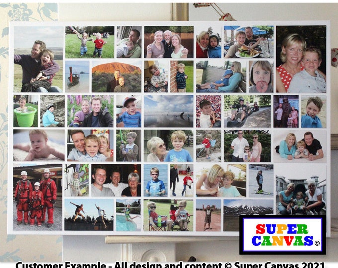 Custom 41 Picture Family Wedding Day Baby Holiday Memories Couple Pet Birthday Photo Collage Board Wall Art Framed Canvas Photo Print Gift