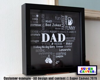 Dad Grandad Husband Brother Son Friend Boyfriend Personalised Heart Typography Framed Print Unique Birthday Good Luck Thank you Gift for him