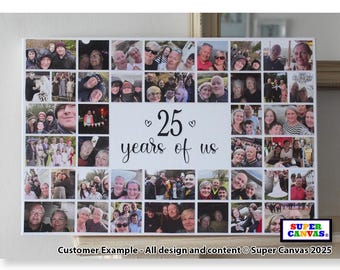 Our Love Story 40 Photo Picture Collage Couple Wall Art Framed Canvas Print Wife Husband Boyfriend Girlfriend Wedding Anniversary Gift