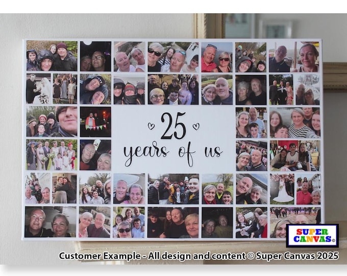 Our Love Story 40 Photo Picture Collage Couple Wall Art Framed Canvas Print Wife Husband Boyfriend Girlfriend Wedding Anniversary Gift